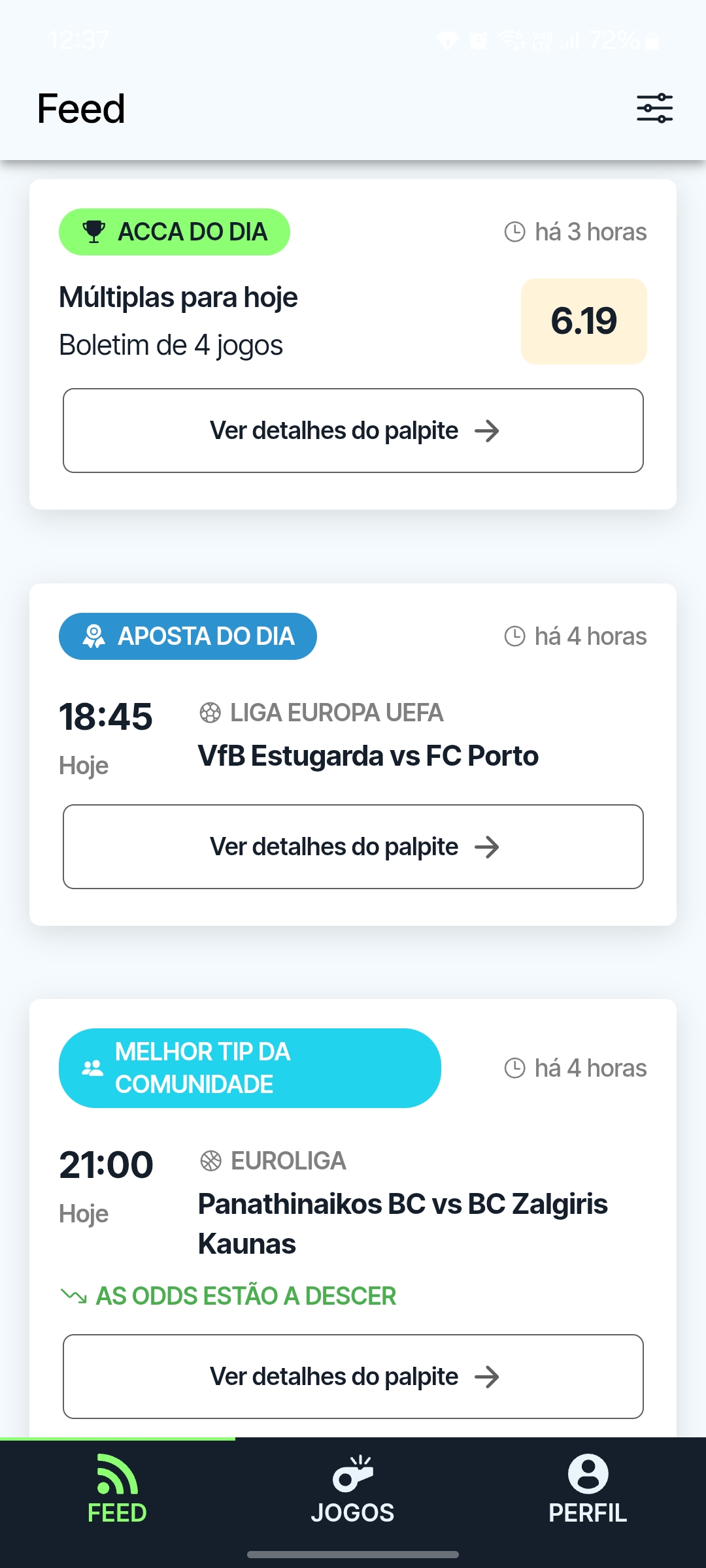Captura do feed