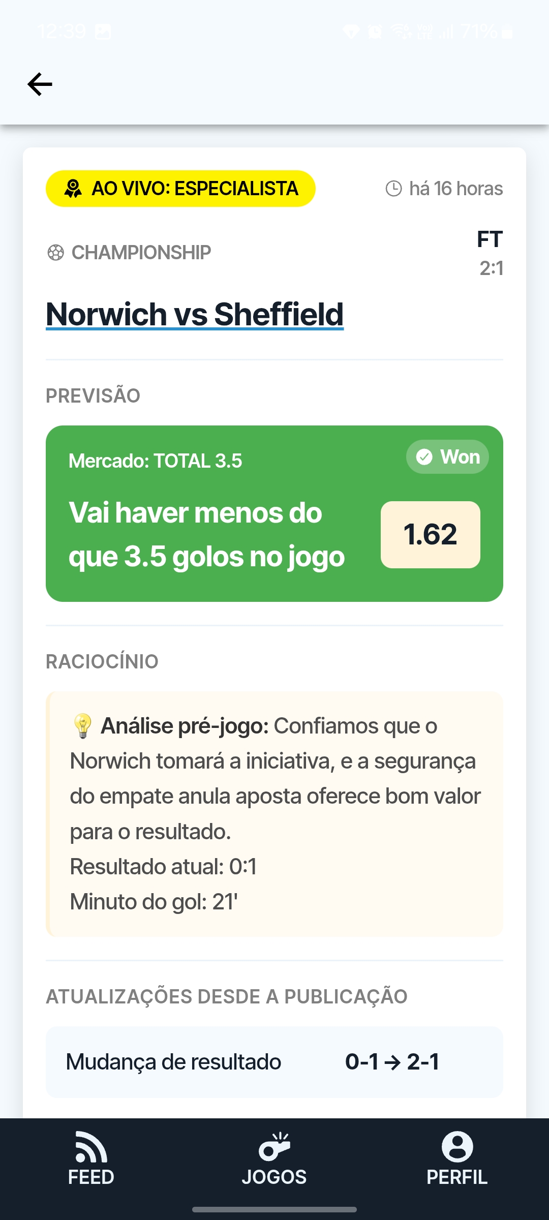 Alerta ao vivo