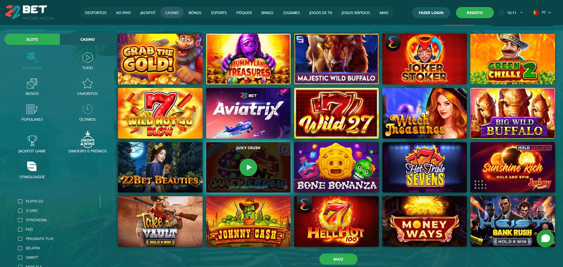 Jogos de Slots na 22Bet Casino