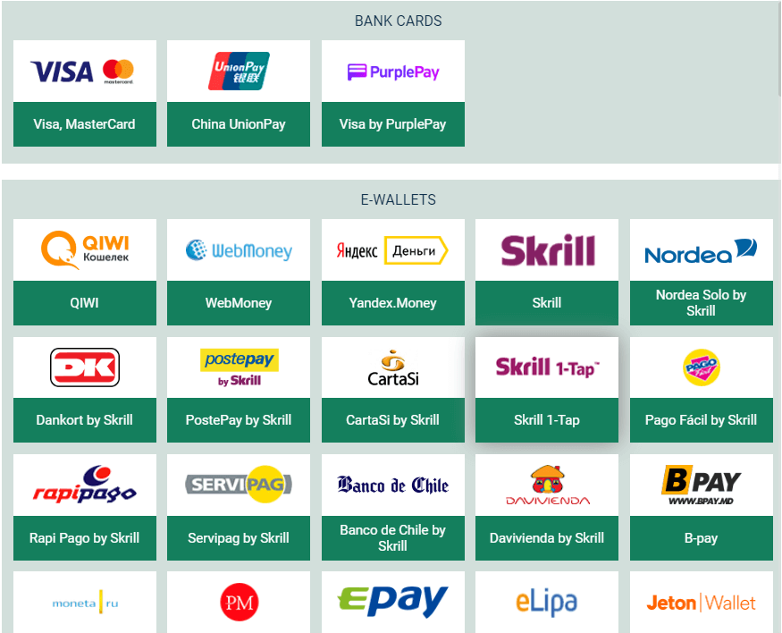 BetWinner Deposit Methods