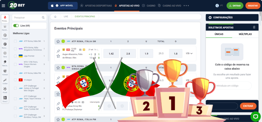 20Bet Apostas ao vivo