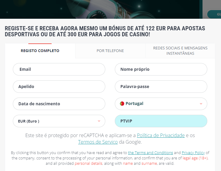 Como se registar na 22Bet